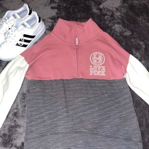 Long Sleeve Pink Quarter Zip